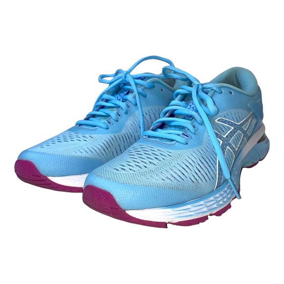 ASICS Gel Kayano 25 Light Blue & Magenta Road Running Tennis Shoe 8W 1012A026 - Picture 4 of 11